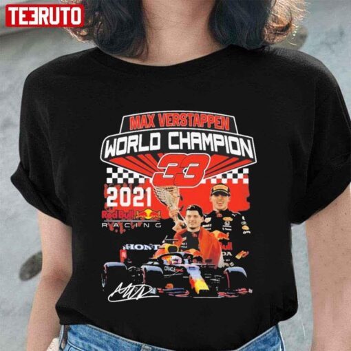 Max Verstappen 33 Champions World 2021 Tee Shirt