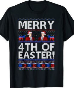 Product name Merry 4th Of Easter Joe Biden Christmas Ugly X-mas Tee Shirt