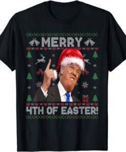 Merry 4th Of Easter Let's Go Branson Brandon Ugly Xmas Trump Tee Shirt