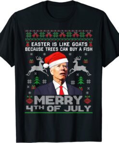 Merry 4th Of July Biden Ugly Christmas Sweater 2022 Shirt