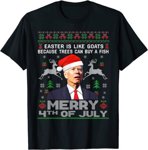 Merry 4th Of July Biden Ugly Christmas Sweater 2022 Shirt