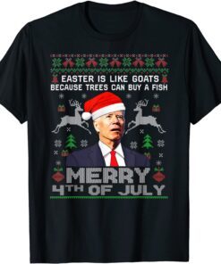 Merry 4th Of July Biden Ugly Christmas Tee Shirt