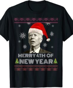 Merry 4th Of New Year Joe Biden Christmas Ugly Sweater T-Shirt