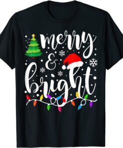 Merry And Bright Christmas Lights Family Christmas Tee Shirt