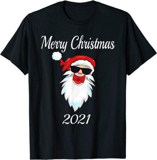 Merry Christmas 2021 Laughing Santa Tee Shirt