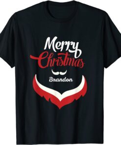 Merry Christmas Bransdon Brandon Christmas Santa cool Beard Tee Shirt