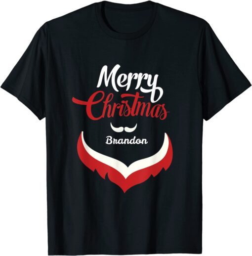 Merry Christmas Bransdon Brandon Christmas Santa cool Beard Tee Shirt