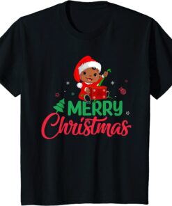 Merry Christmas Cute Santa African American Tee Shirt