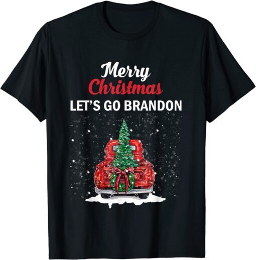 Merry Christmas Let’s Go Branson Brandon Red Truck Tee Shirt