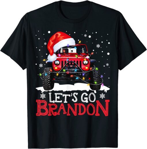 Merry Christmas Let's Go Branson Brandon Santa Hat Tee Shirt