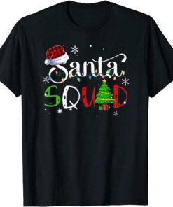 Merry Christmas Light Santa Squad Family Matching Pajama Tee Shirt