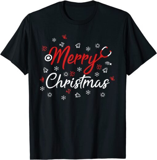 Merry Christmas Nurse Nursing Stethoscope, Merry Christmas T-Shirt