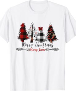 Merry Christmas Plaid Leopard Buffalo Christmas Tree Tee Shirt