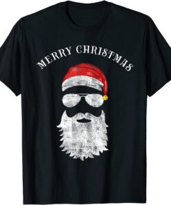 Merry Christmas Santa Claus face Sunglasses with Hat Beard Tee ShirtMerry Christmas Santa Claus face Sunglasses with Hat Beard Tee Shirt