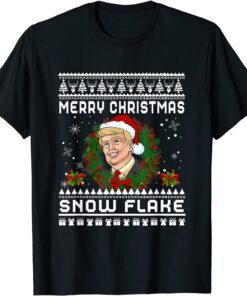 Merry Christmas Snow Face Santa Trump Ugly Xmas Sweater Tee Shirt