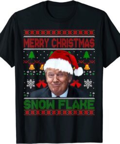 Merry Christmas Snowflake Santa Trump Xmas Ugly Sweater Tee Shirt