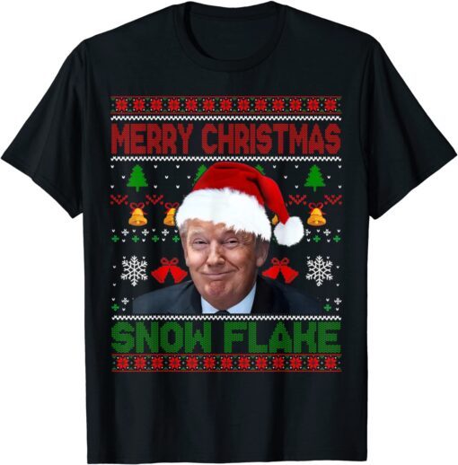 Merry Christmas Snowflake Santa Trump Xmas Ugly Sweater Tee Shirt