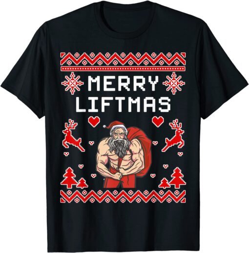 Merry Fitmas Fit Santa Claus Bodybuilding Christmas Tee Shirt