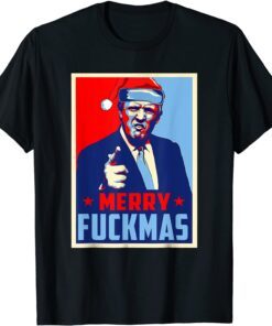 Merry Fuckmas Trump Poster Anti Biden Xmas Tee Shirt