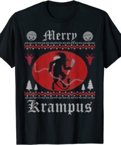 Merry Krampus Christmas Xmas Horror Ugly Sweater Evil Pajama Tee Shirt