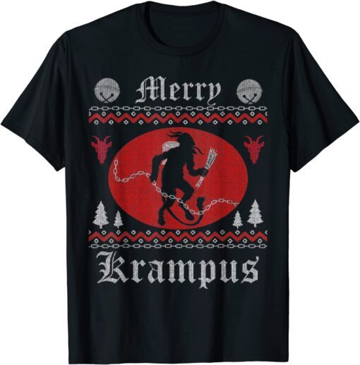 Merry Krampus Christmas Xmas Horror Ugly Sweater Evil Pajama Tee Shirt