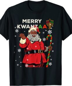 Merry Kwanzaa Santa Claus Black Christmas African American Tee Shirt