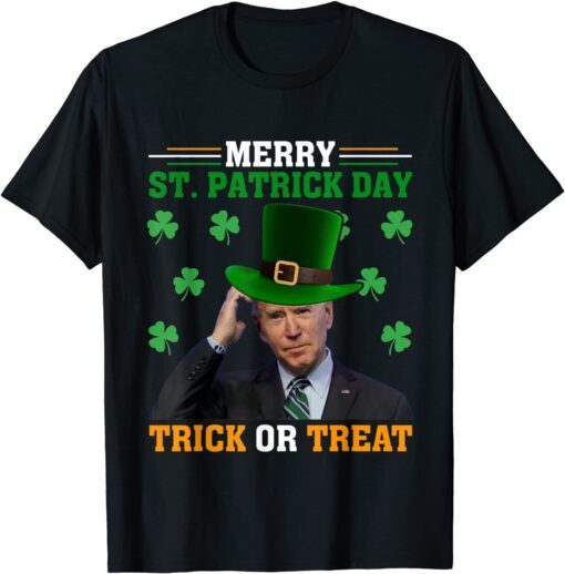 Merry St.Patrick Day Trick Or Treat Santa Joe Ugly Christmas Tee Shirt