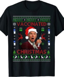 Merry Vaccinated Christmas Joe Biden Vaccine Sweater Tee Shirt