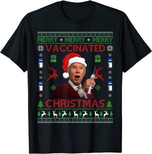 Merry Vaccinated Christmas Joe Biden Vaccine Sweater Tee Shirt