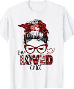 Messy Bun Hair One Loved CNA Valentine's Day Tee Shirt