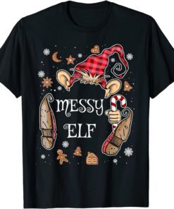 Messy Elf Family Christmas Matching Squad Tee Shirt