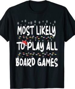 Most Likely to Christmas Santa Hat Matching Family Tee Shirt