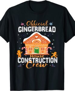 Official Gingerbread House Construction Crew Christmas Tee Shirt