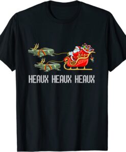 Pajama Santa Alligator Reindeer Heaux Heaux Heaux Christmas Tee Shirt