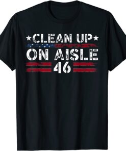 Patriotic American Flag Vintage USA Clean Up On Aisle 46 T-Shirt