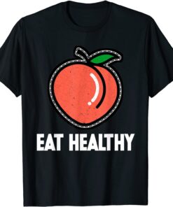 Peach Eat Healthy Valentine's Day Tee Shirt