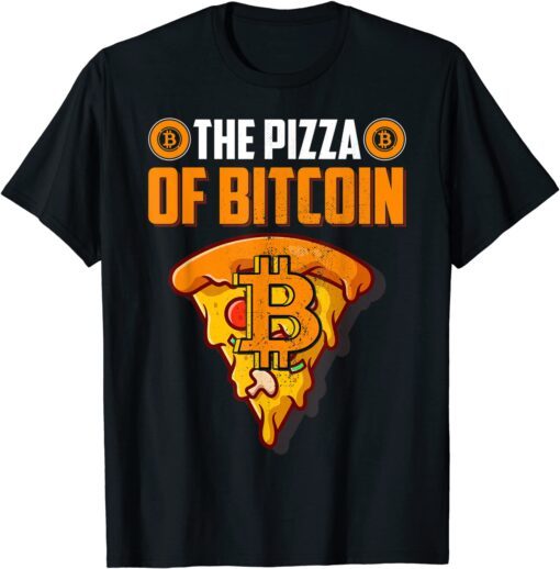 Pizza of Bitcoin Retro BTC Cryptocurrency Blockchain Crypto Tee Shirt