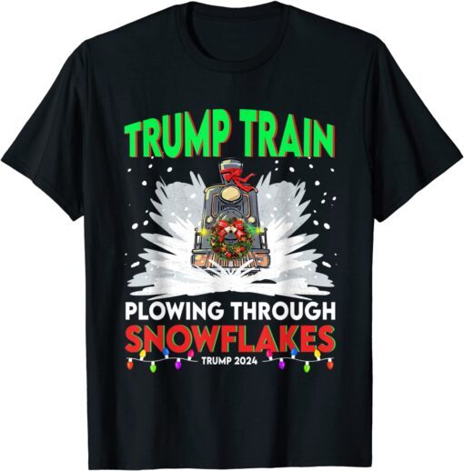 Plow Snowflakes This Xmas Trump Train 2024 Family Matching Tee Shirt