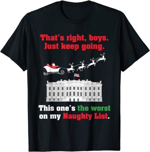 Political Anti Biden is on the Naughty List Christmas Tee Shirt