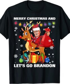 Pro Trump Merry Christmas And Let's Go Branddon Brandon Noel Tee Shirt