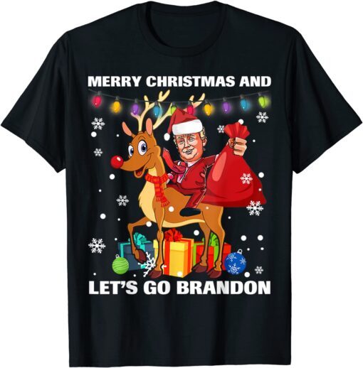 Pro Trump Merry Christmas And Let's Go Branddon Brandon Noel Tee Shirt