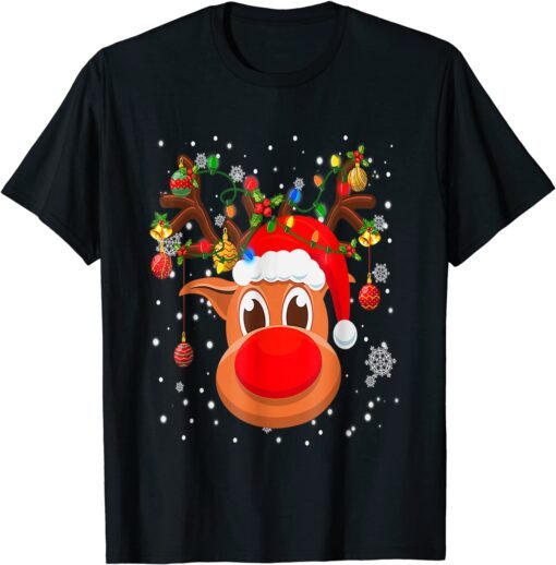 RUDOLPH Red Nose Reindeer Santa Christmas Tee Shirt