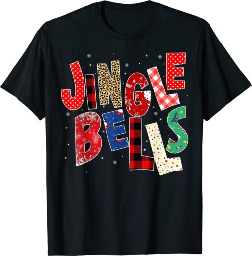 Red Plaid Jingle Bells Christmas Family Pajama Tee Shirt