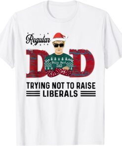 Regular Dad Trying Not To Raise Liberals Christmas Dad Tee Shirt