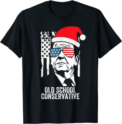 Republican Christmas Old School Conservative Ronald Reagan Tee Shirt