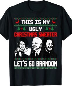 Santa Biden Let's Go Branson Brandon Ugly Christmas Sweater Tee Shirt