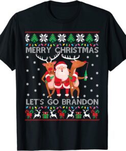 Santa Brandon Ugly Christmas Sweater Let's Go Branson Tee Shirt