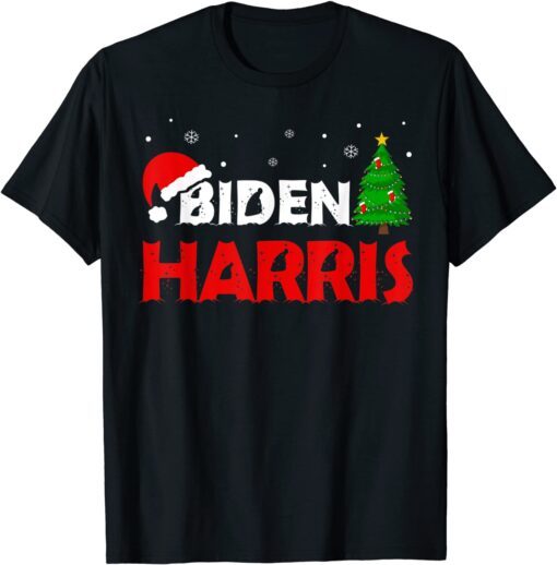 Santa Hat Joe Biden & Kamala Harris Christmas Tee Shirt