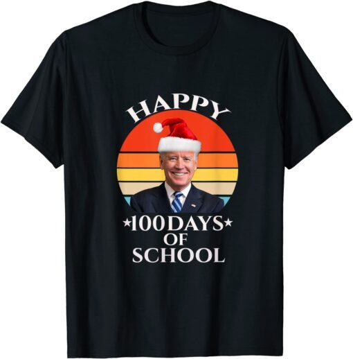 Santa Joe Biden 100 Days Of School Tee Shirt