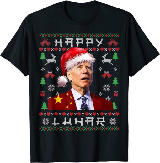 Santa Joe Biden Chine Happy Lular Ugly Christmas Sweater T-Shirt